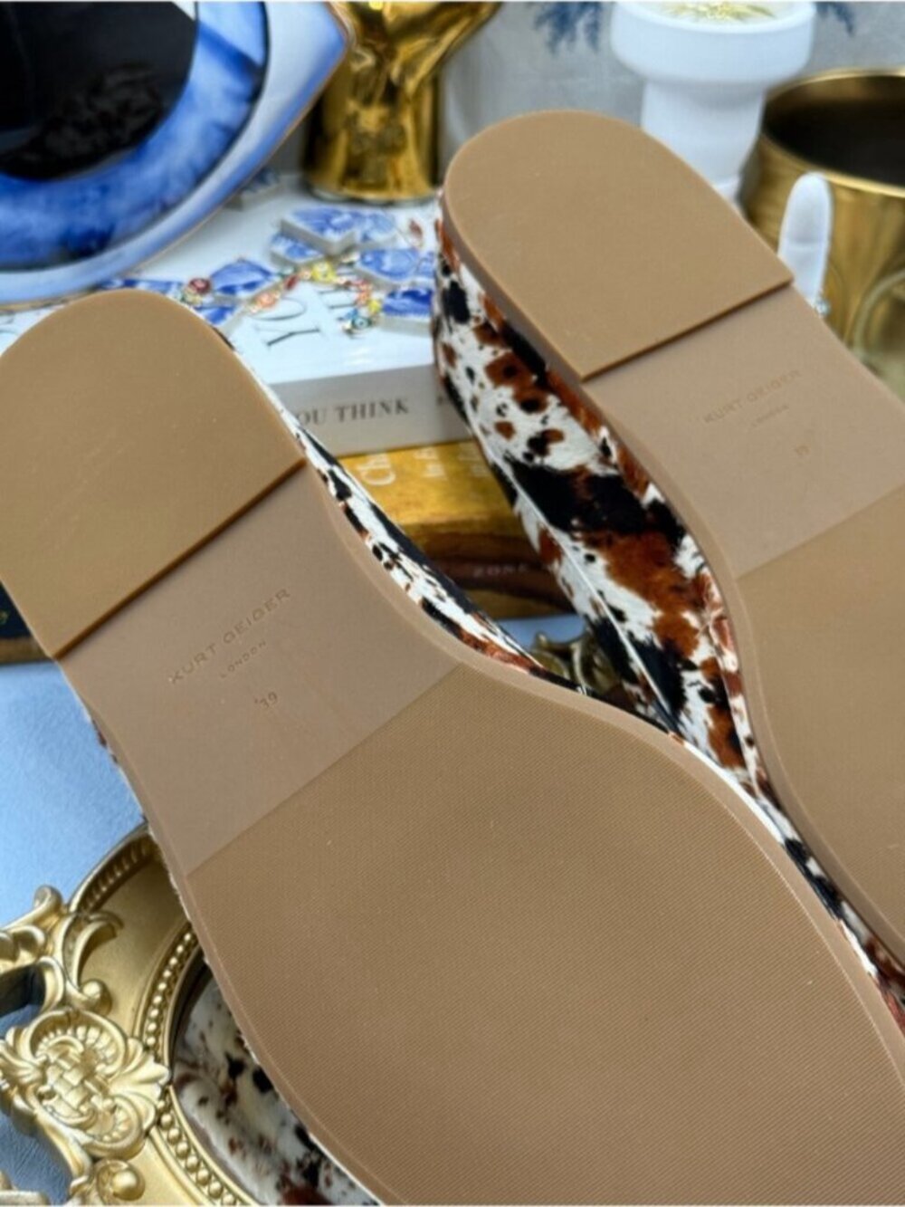 🆕 KURT GEIGER LONDON 🧿 NWOB Mansion Soft Loafer, Cow Print - Sz 39 US8.5 - Picture 14 of 16